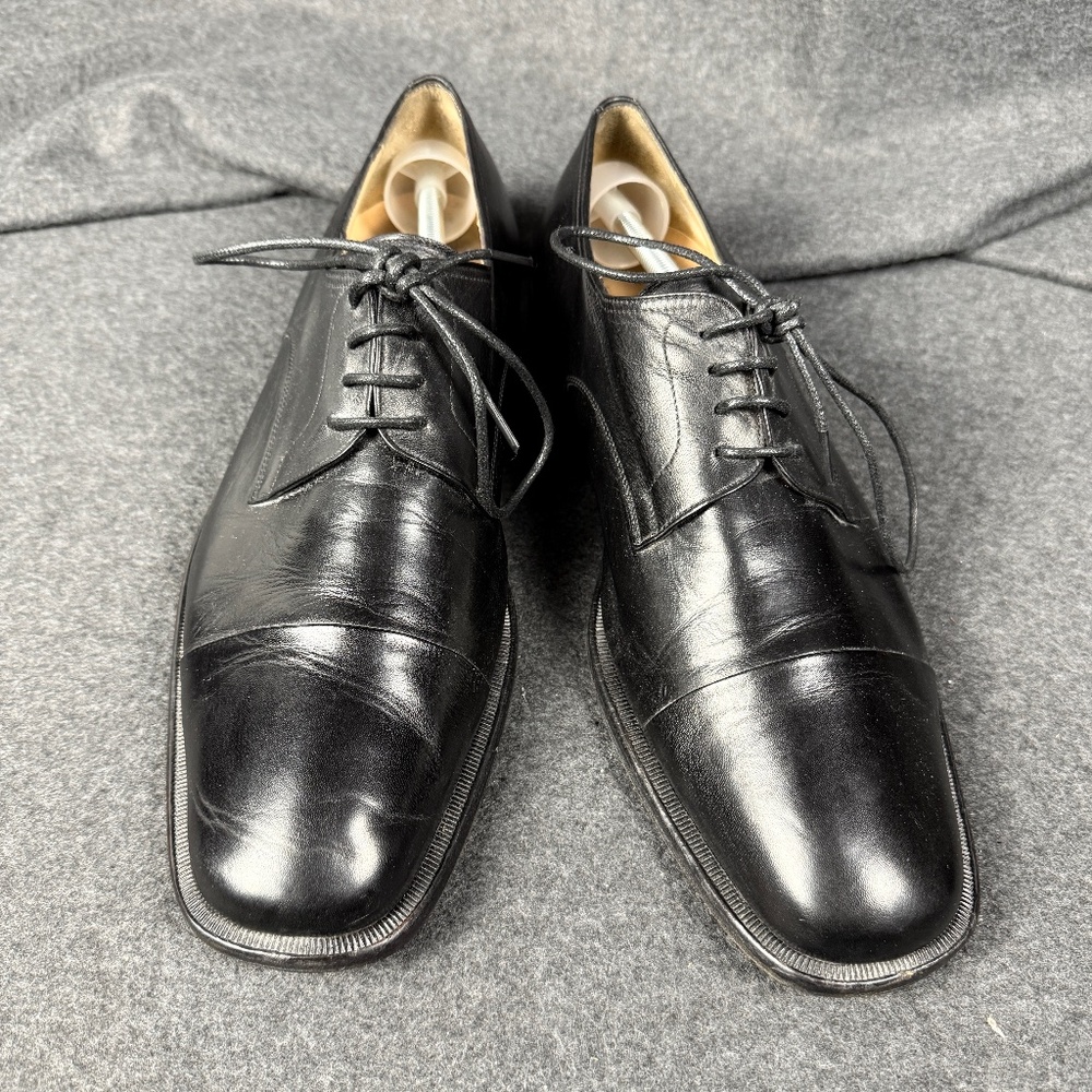 Bruno Magli Branson Black Leather Oxford Shoes 11.5M